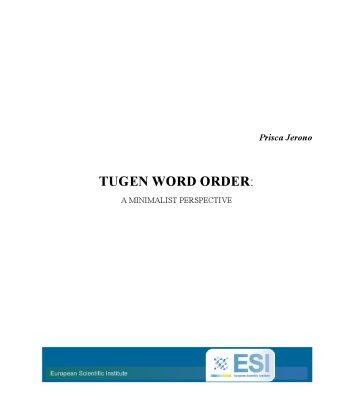 خرید و دانلود نسخه کامل کتاب Tugen word order: a minimalist perspective