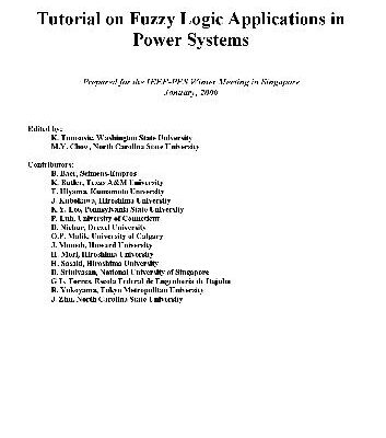 خرید و دانلود نسخه کامل کتاب Tutorial on fuzzy logic applications in power systems