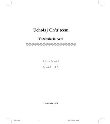 خرید و دانلود نسخه کامل کتاب Ucholaj Ch’a’teem Vocabulario maya Achi