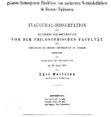 خرید و دانلود نسخه کامل کتاب Ueber die Zerlegung einer ganzen homogenen Funktion in lineare Faktoren