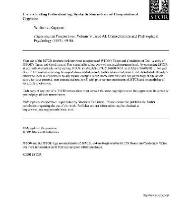 خرید و دانلود نسخه کامل کتاب Understanding Understanding: Syntactic Semantics and Computational Cognition