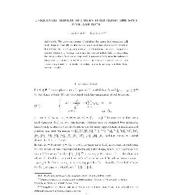 خرید و دانلود نسخه کامل کتاب Uniqueness results for mean field equations with singular data