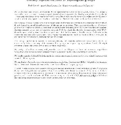 خرید و دانلود نسخه کامل کتاب Unitary representations of topological groups