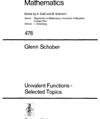 خرید و دانلود نسخه کامل کتاب Univalent Functions-Selected Topics