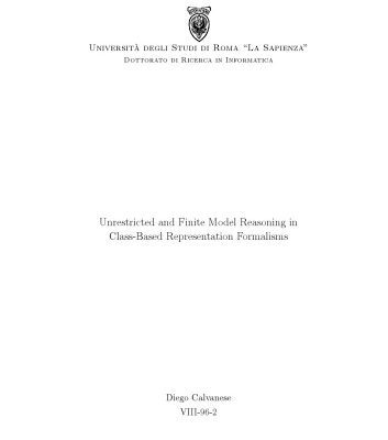 خرید و دانلود نسخه کامل کتاب Unrestricted and finite model reasoning in class-based representation formalisms [PhD Thesis]