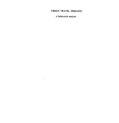 خرید و دانلود نسخه کامل کتاب Urban Travel Demand: A Behavioral Analysis (Tourism)