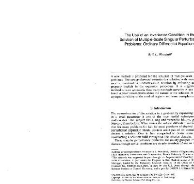 خرید و دانلود نسخه کامل کتاب Use of invariance condition in multiple-scale singular perturbation problems