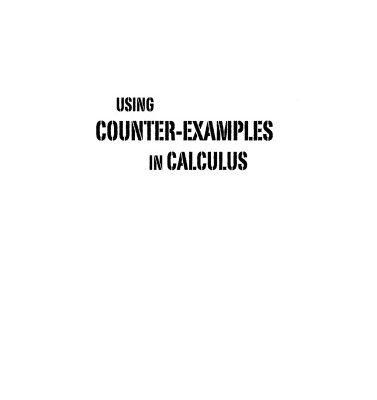 خرید و دانلود نسخه کامل کتاب Using Counter-examples in Calculus