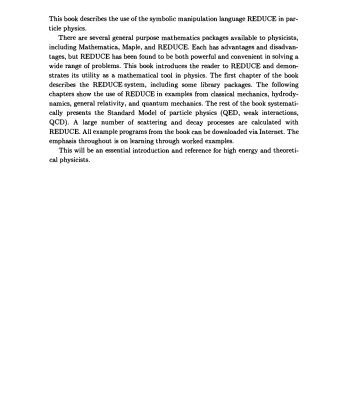 خرید و دانلود نسخه کامل کتاب Using REDUCE in High Energy Physics