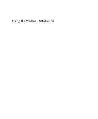 خرید و دانلود نسخه کامل کتاب Using the Weibull Distribution: Reliability, Modeling, and Inference