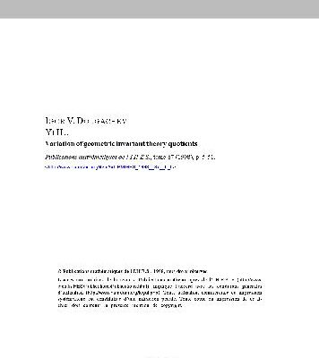 خرید و دانلود نسخه کامل کتاب Variation of geometric invariant theory quotients