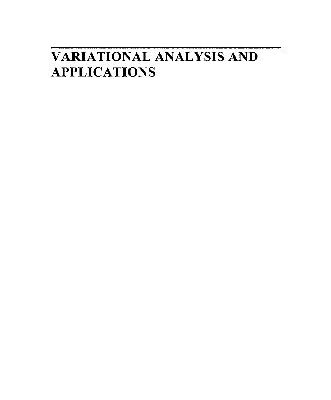 خرید و دانلود نسخه کامل کتاب Variational Analysis and Applications