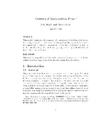 خرید و دانلود نسخه کامل کتاب Varieties of mathematical prose