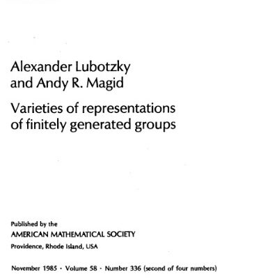 خرید و دانلود نسخه کامل کتاب Varieties of Representations of Finitely Generated Groups