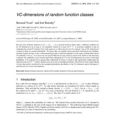 خرید و دانلود نسخه کامل کتاب VC-dimensions of random function classes