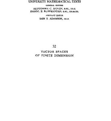 خرید و دانلود نسخه کامل کتاب Vector Spaces of Finite Dimension