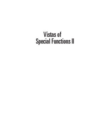 خرید و دانلود نسخه کامل کتاب Vistas of Special Functions