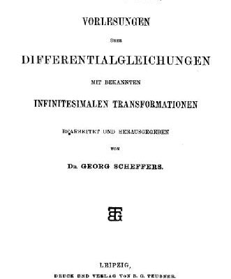 خرید و دانلود نسخه کامل کتاب Vorlesungen über Differentialgleichungen, mit bekannten infinitesimalen Transformationen