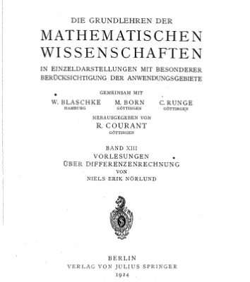 خرید و دانلود نسخه کامل کتاب Vorlesungen über Differenzenrechnung