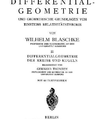 خرید و دانلود نسخه کامل کتاب Vorlesungen ueber Differentialgeometrie. Differentialgeometrie der Kreise und Kugeln