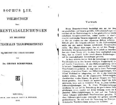 خرید و دانلود نسخه کامل کتاب Vorlesungen ueber Differentialgleichungen mit bekannten infinitesimalen Transformationen