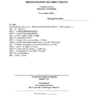 خرید و دانلود نسخه کامل کتاب Wahrscheinlichkeitsrechnung