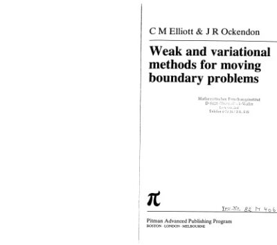 خرید و دانلود نسخه کامل کتاب Weak and Variational Methods for Free and Moving Boundary Problems (Research notes in mathematics)