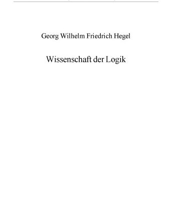 خرید و دانلود نسخه کامل کتاب Wissenschaft der Logik