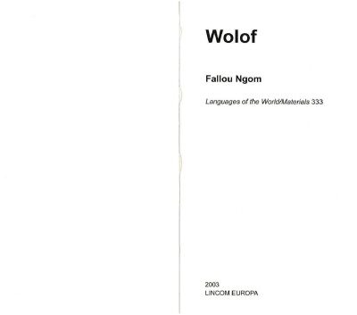 خرید و دانلود نسخه کامل کتاب Wolof