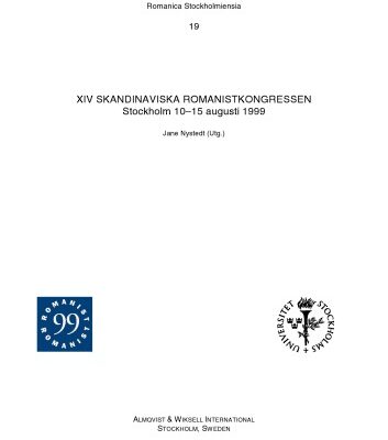 خرید و دانلود نسخه کامل کتاب XIV Skandinaviska romanistkongressen : Stockholm, 10-15 augusti 1999