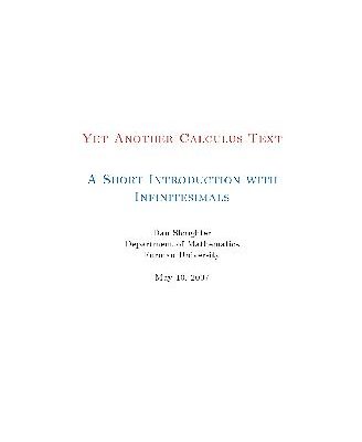 خرید و دانلود نسخه کامل کتاب Yet another calculus text. A short introduction with infinitesimals