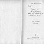 خرید و دانلود نسخه کامل کتاب Zadania z równań różniczkowych zwyczajnych