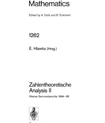 خرید و دانلود نسخه کامل کتاب Zahlentheoretische Analysis II