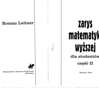 خرید و دانلود نسخه کامل کتاب Zarys matematyki wyższej dla inżynierów 2