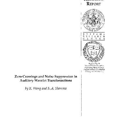 خرید و دانلود نسخه کامل کتاب Zero-crossings and noise supression in auditory wavelet transformations