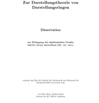 خرید و دانلود نسخه کامل کتاب Zur Darstellungstheorie von Darstellungsringen