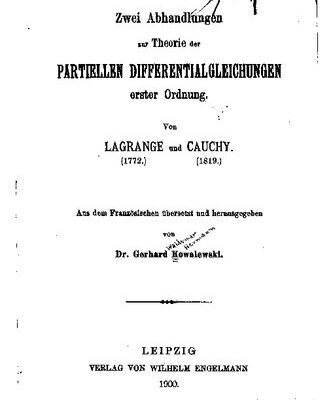 خرید و دانلود نسخه کامل کتاب Zwei Abhandlungen zur Theorie der Partiellen Differentialgleichungen Erster Ordnung (1772, 1819)