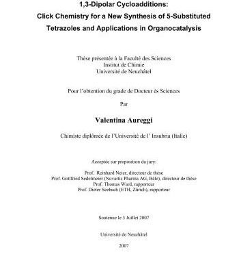 خرید و دانلود نسخه کامل کتاب 1, 3-Dipolar Cycloadditions: Click Chemistry for a New Synthesis of 5-Substituted Tetrazoles and Applications in Organocatalysis