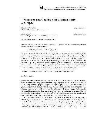 خرید و دانلود نسخه کامل کتاب 1-Homogeneous Graphs with Cocktail Party, mu -Graphs
