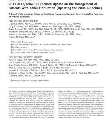 خرید و دانلود نسخه کامل کتاب 2011 ACCF/AHA/HRS Focused Update on the Management of Patients With Atrial Fibrillation (Updating the 2006 Guideline) A Report of the American College of Cardiology Foundation/American Heart Association Task Force on Practice Guidelines