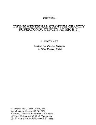 خرید و دانلود نسخه کامل کتاب 2D Quantum Gravity and SC at high Tc