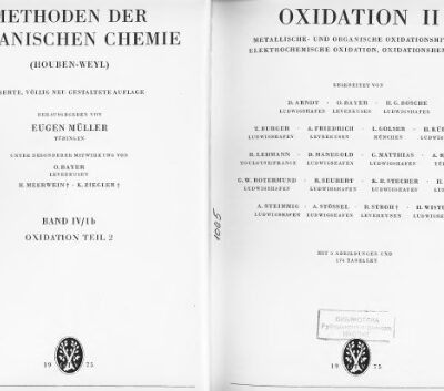 خرید و دانلود نسخه کامل کتاب 4/1b-Oxidation.Teil 2. Metallische – und organische oxidationsmittel, elektrochemische oxidation, oxidationshemmung
