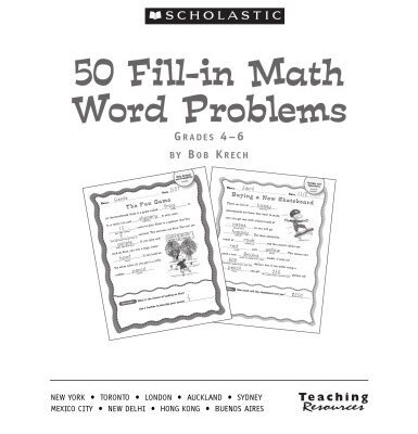 خرید و دانلود نسخه کامل کتاب 50 Fill-in Math Word Problems: Grades 4-6: Engaging Stories for Students to Read, Fill In, Solve, and Sharpen Their Math Skills