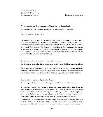خرید و دانلود نسخه کامل کتاب 7th International Conference on Geometry and Applications
