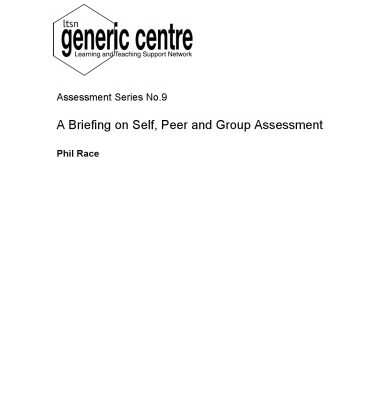 خرید و دانلود نسخه کامل کتاب A briefing on self, peer and group assessment