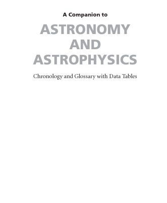 خرید و دانلود نسخه کامل کتاب A companion to astronomy and astrophysics: chronology and glossary with data tables