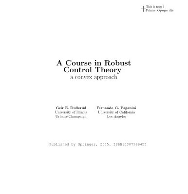 خرید و دانلود نسخه کامل کتاب A Course in Robust Control Theory
