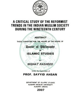 خرید و دانلود نسخه کامل کتاب A Critical Study of the Reformist Trends in the Indian Muslim Society during the Nineteenth Century