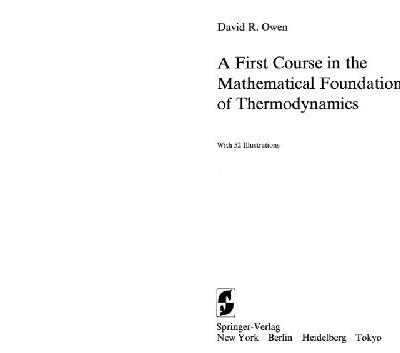 خرید و دانلود نسخه کامل کتاب A First Course in the Mathematical Foundations of Thermodynamics