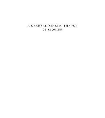 خرید و دانلود نسخه کامل کتاب A general kinetic theory of liquids,